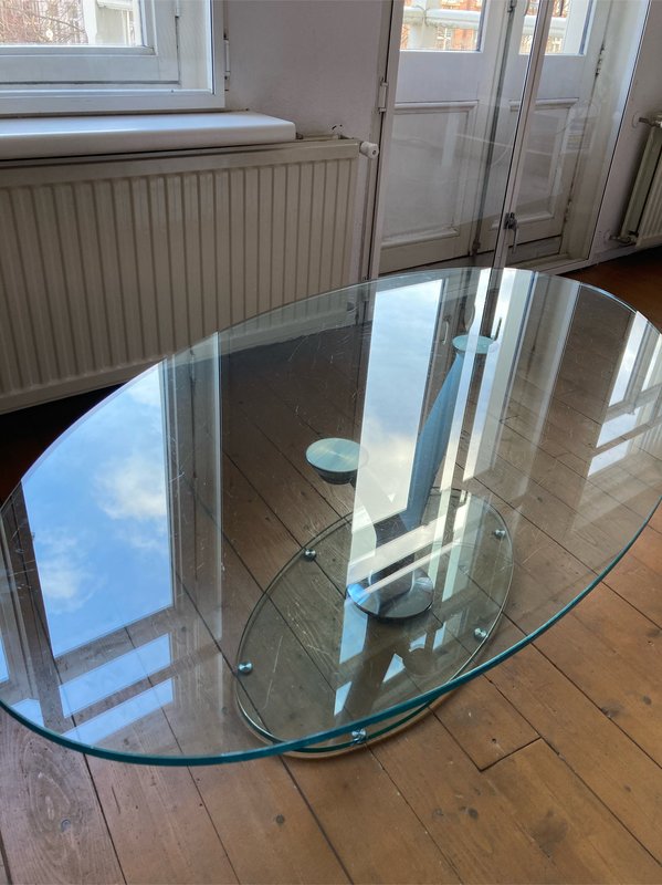 Rolf Benz glazen salontafel ovaal