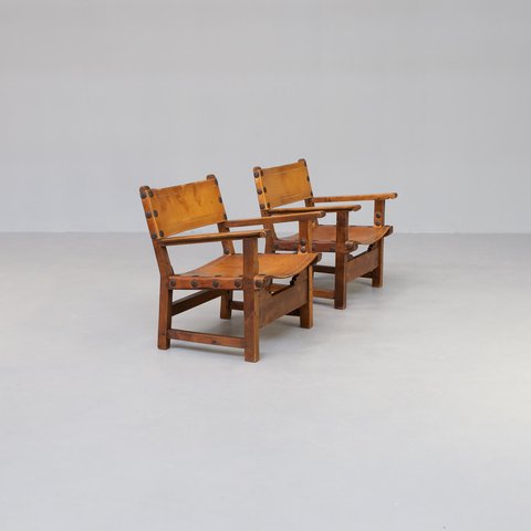 2 x vintage brutalist fauteuils