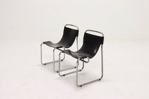 2x Tubular Bauhaus Side Chair