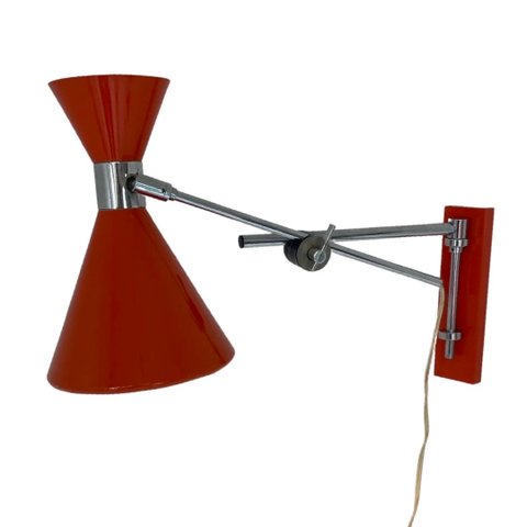 Vintage Herda wall mounted lamp - Model: Diabolo - Fully adjustable