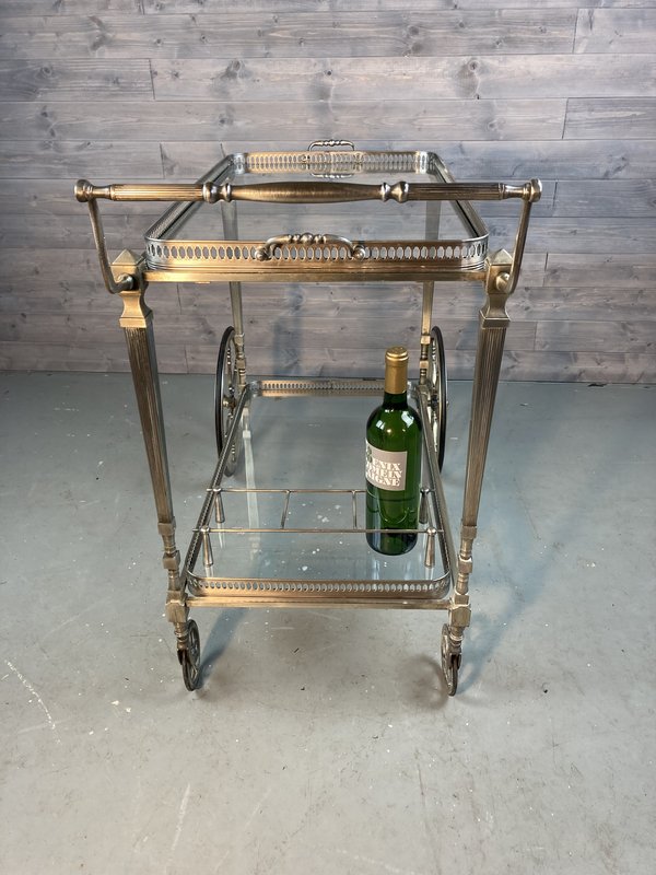 Silvered trolley in the style of Maison Jansen, 1940s