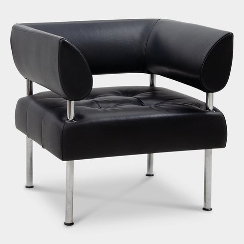 Design armchair Sitland business Classe, black leather