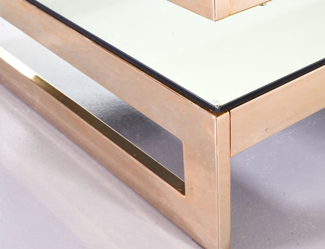 Belgo-Chrom Architectural G-Table 23 Karat vergoldet mit Glasplatten image 18
