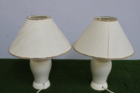 2x Vintage keramiek Tafellampje