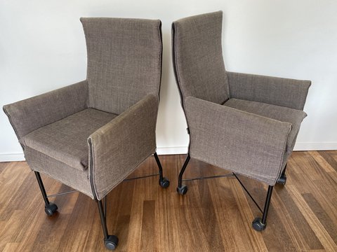 2x Stoffen Montis Charly fauteuils