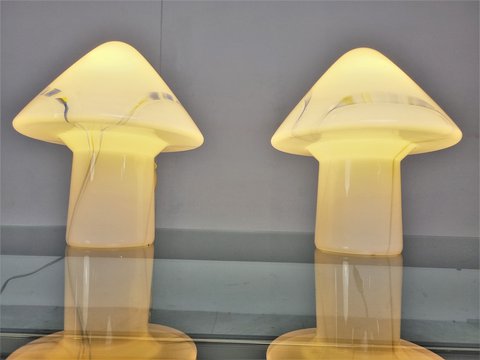2 mushroom table lamps by Peil and Putzler, 1970s