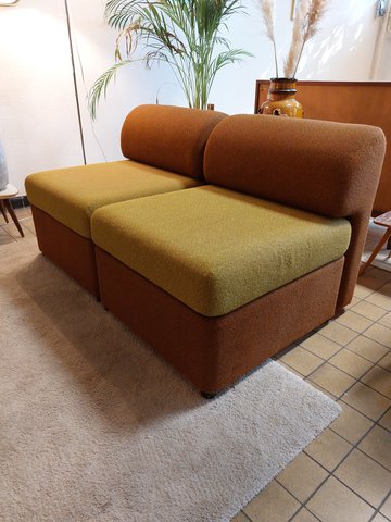2 x Vintage space age sofa elementen