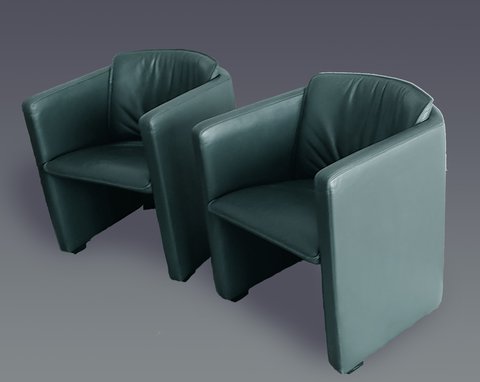 2 Leolux Saga stoelen, groen