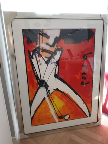 Herman Brood - The Great Golfer. Hand signed and Framed