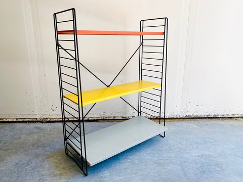 Vintage free standing shelving system designed by D. Dekker for Tomado Holland
