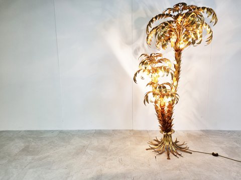 Vintage palm floor lamp by Hans Kögl, 1970s