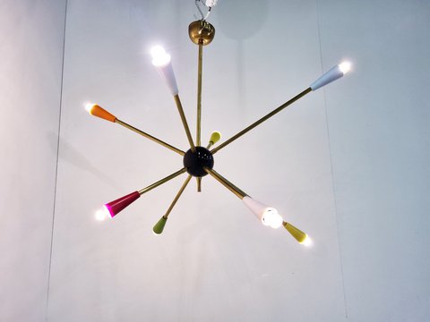 Vintage coloured sputnik chandelier, 1960s