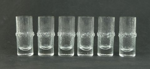 6x Iittala Niva shot glasses by Tapio Wirkkala