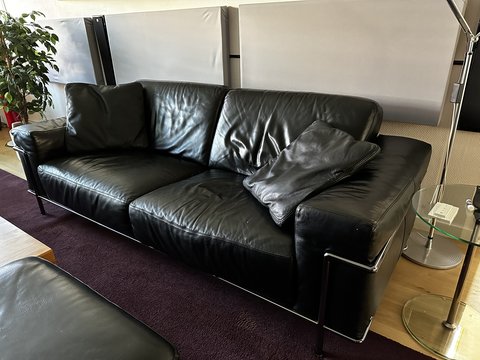 Natuzzi exclusive cowhide leather design sofa 3 seater