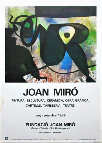 Joan Miro----Affiche:Fundacio Joan Miro uit 1982