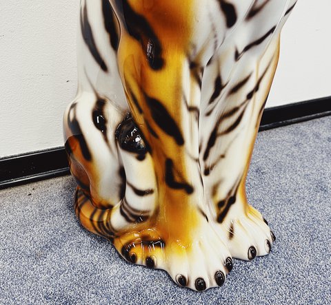 Vintage Tiger Skulptur Keramik