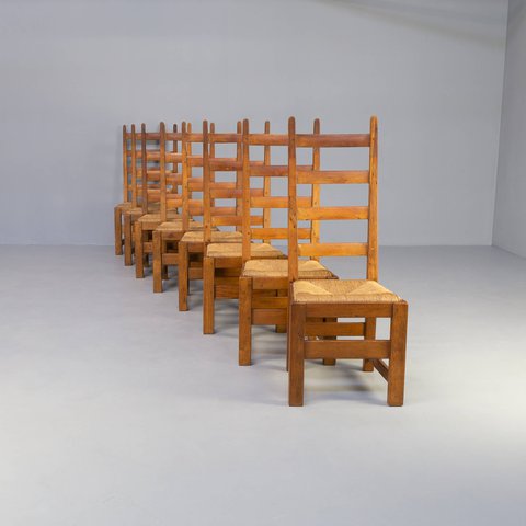 8 x brutalist dining chairs