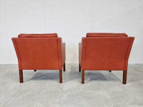 Pair of model 2207 armchairs by Borge Mogensen for Frederecie Stolefabrik, 1980s