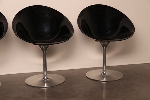 4x Kartell Eros swivel dining chair by Philippe Starck