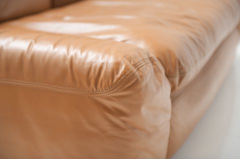 Bengodi vintage cognac leather sofas by Cini Bouri for Arflex Italy