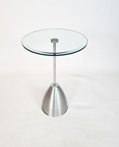 Cascando – Design Minke van Voorthuizen – Beistelltisch – Glas – gebürstetes Aluminium