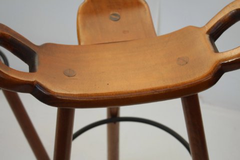 Sergio Rodrigues - Barstool model ‘Marbella’ - Made by Confonorm - 1970’s, Spanish, Brutalist design