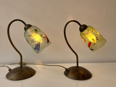 2x Murano tafellampen