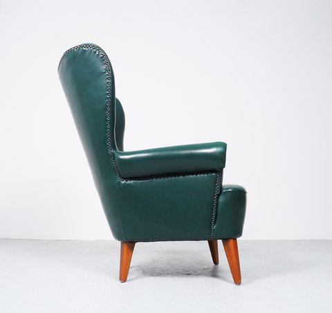 Vintage Artifort fauteuil groen, Theo Ruth 1950's