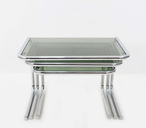 Bauhaus style design nesting tables 1970s for sale.
