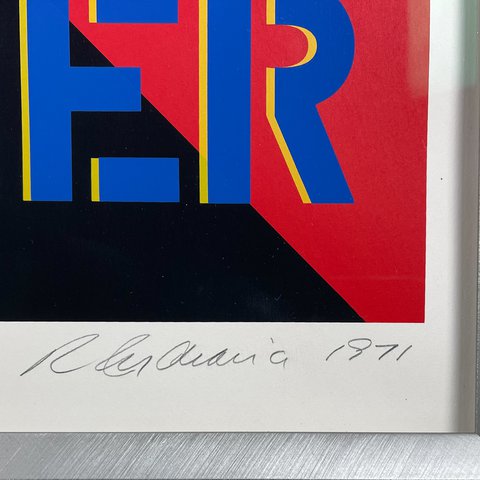 Robert Indiana - Yield Brother, 1971 - Screenprint on heavy wove-paper. Professionally framed, museum-glass