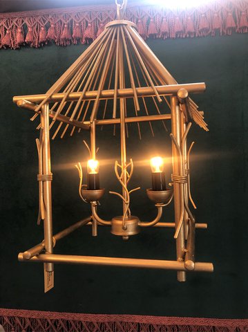 Vintage Hollywood chinoiserie lamp