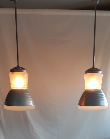 2 x Zeiss Ikon Adolf Meyer Bauhaus lamps