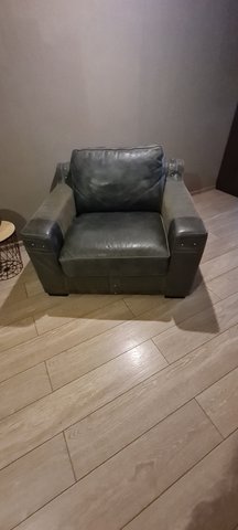 Chesterfield chair and ottoman