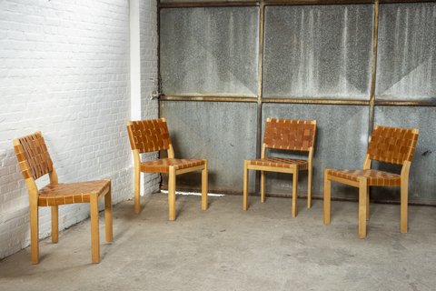 4x Alvar Aalto Model 611 stoel