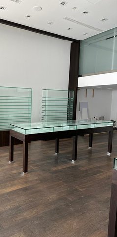 2x luxury glass showcase table