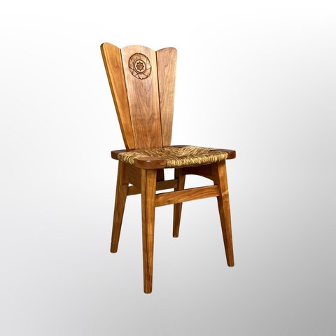 4x Vintage Design Chair Brutalist Set