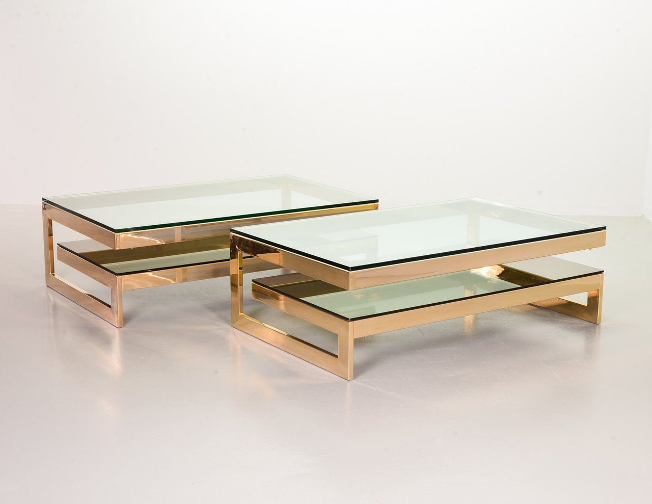Belgo-Chrom Architectural G-Table 23-karaats verguld met glazen blad image 31