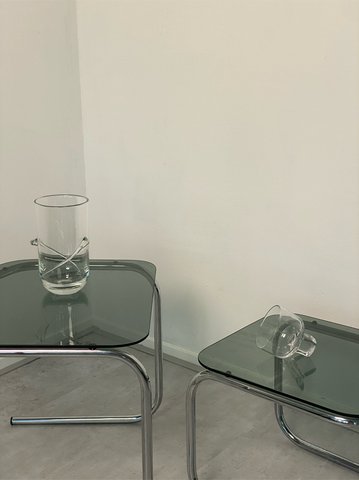 Design bijzettafeltjes met rookglas