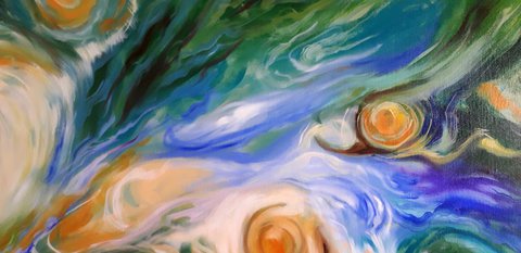 Maia Siradze 'Jupiter' XXL abstract painting