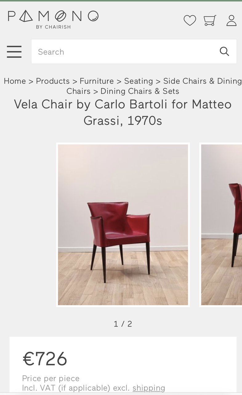 Image 30 of 6x Vintager Matteo Grassi "Vela" fauteuil van Carlo Bartoli