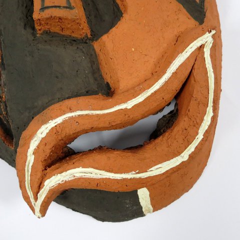 Vintage ceramic mask on cubist style