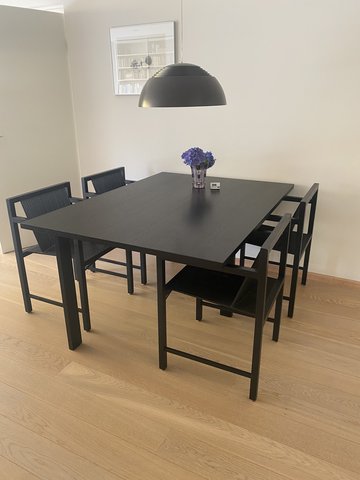 4x Ruud Jan Kokke Lattenstühle + Tisch