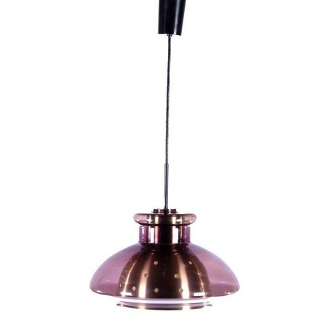 Vintage Doria Leuchten purple glass hanging lamp