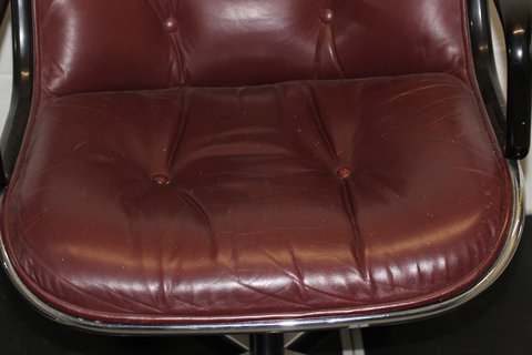 Knoll Pollock Executive chair on Wheels Original Burgundy Leather