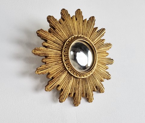 Mid century golden sunburst mirror