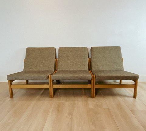 3x FDB lounge chairs by Jørgen Baekmark, set
