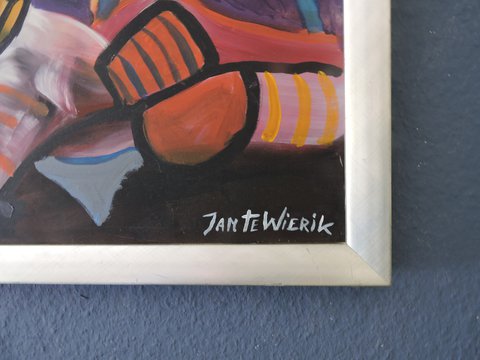 Jan Te Wierik - Abstract Schilderij Figuur