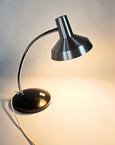 Hala Zeist -  verstelbare hals - tafellamp - metaal - chroom - aluminium - 1970's