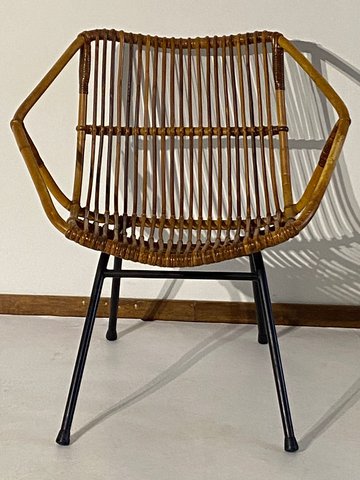 Vintage Rohé rotan stoel