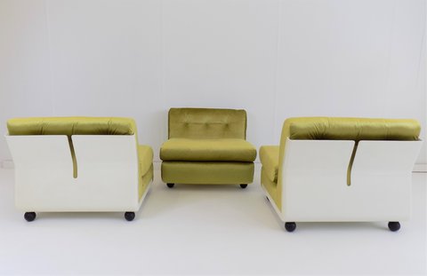 B&B Italia Amanta Set of 3 Lounge Chairs by Mario Bellini